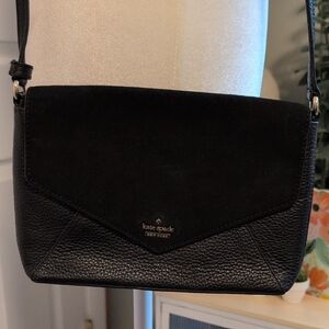 Kate Spade Black Suede And Leather Shoulder Bag